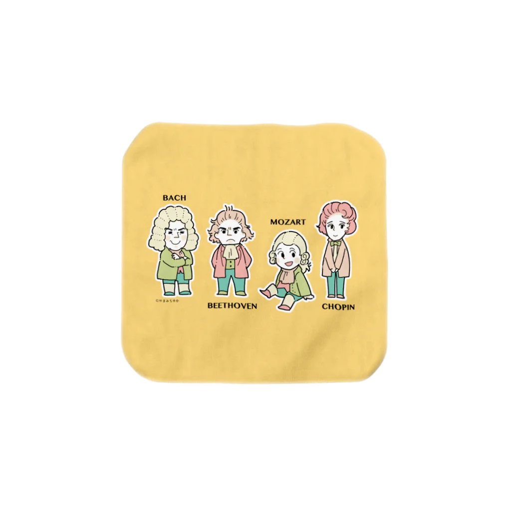 やまみちゆかの作曲家グッズの作曲家タオル４人組 Towel Handkerchief