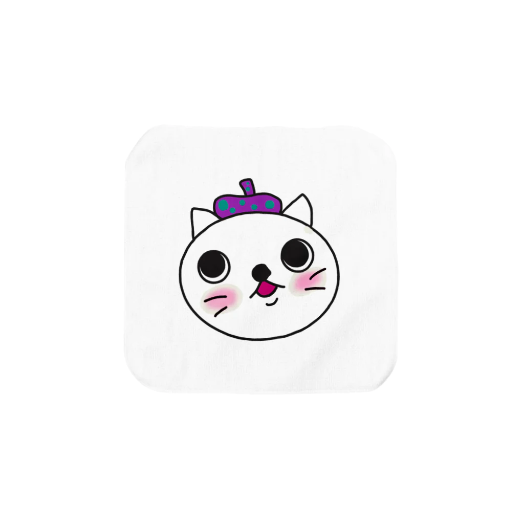 Yume zukin のベレー帽猫 タオルハンカチ