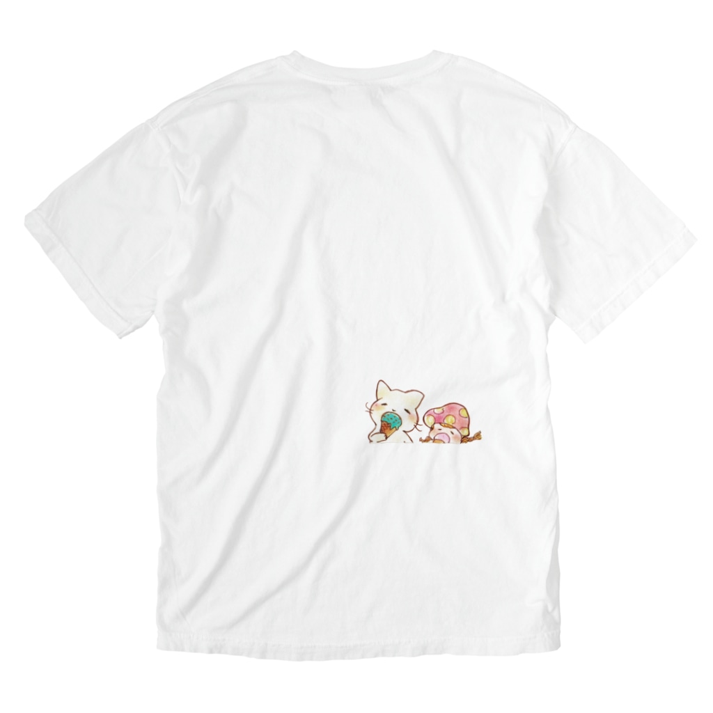 めろんぽっぷのお店だよのKU-MA アイスクリーム号  Washed T-Shirt :back