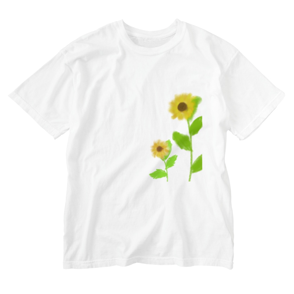 Lily bird（リリーバード）の風に揺れる向日葵 Washed T-Shirt
