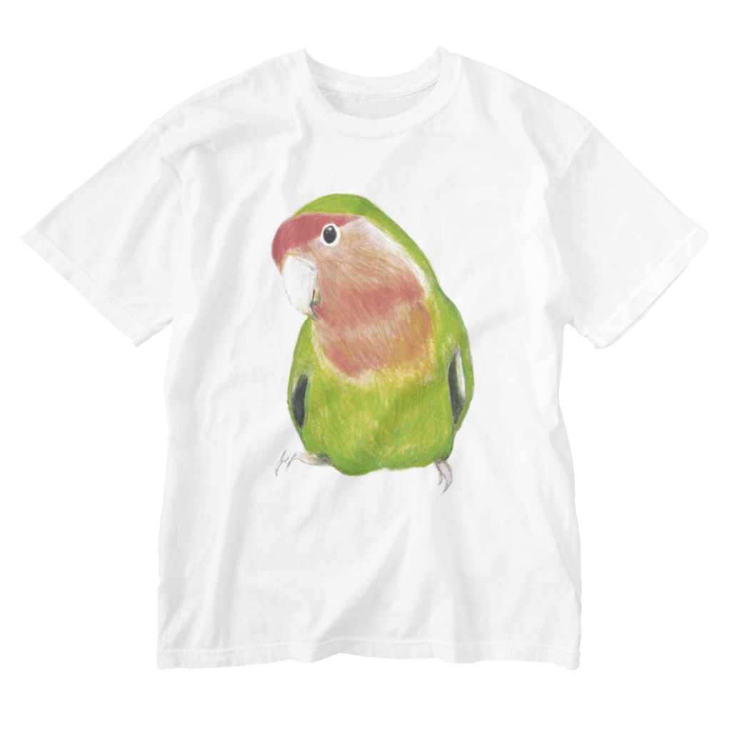 森図鑑 コザクラインコ ノーマル Washed T Shirt By 森図鑑 Morizukan Suzuri