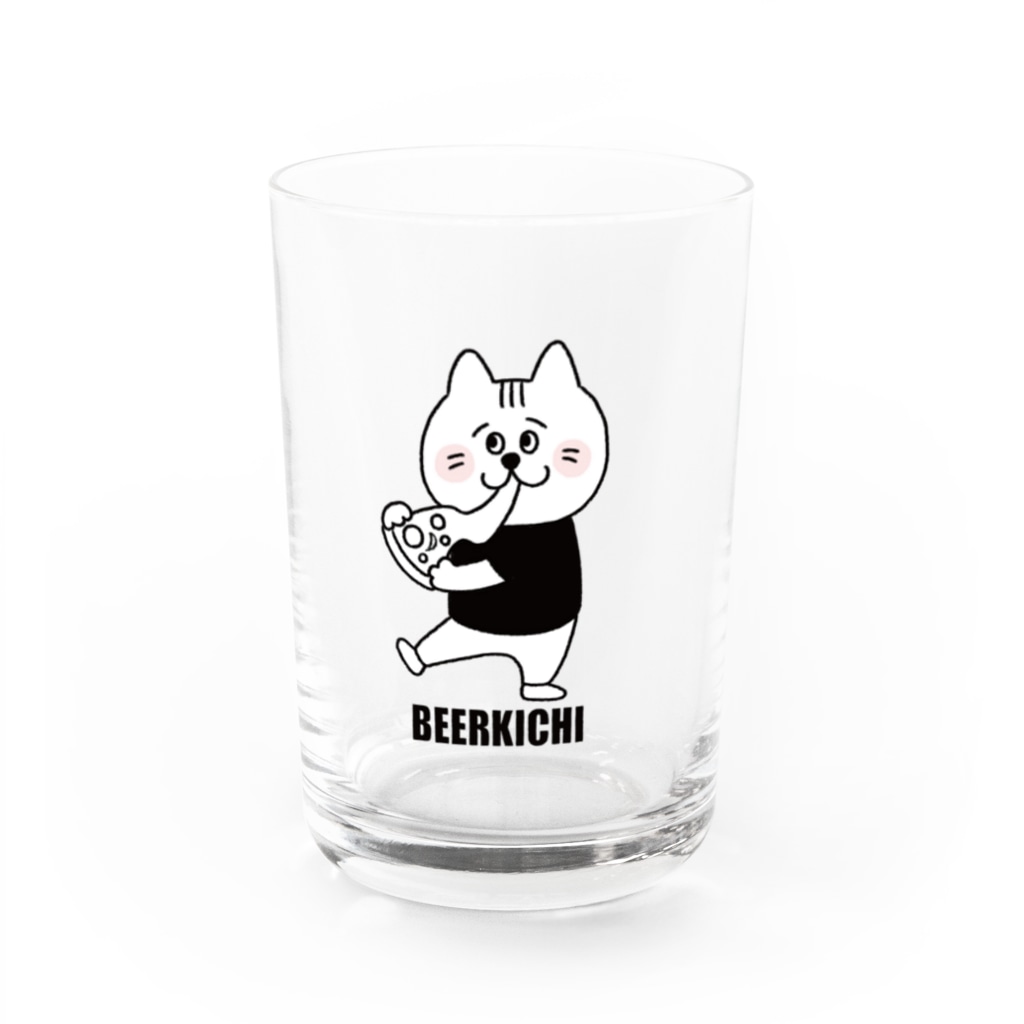 ビアキチくん ピザ 手描き グラス Water Glass By Beerkichi ビアキチ Beerkichi Suzuri