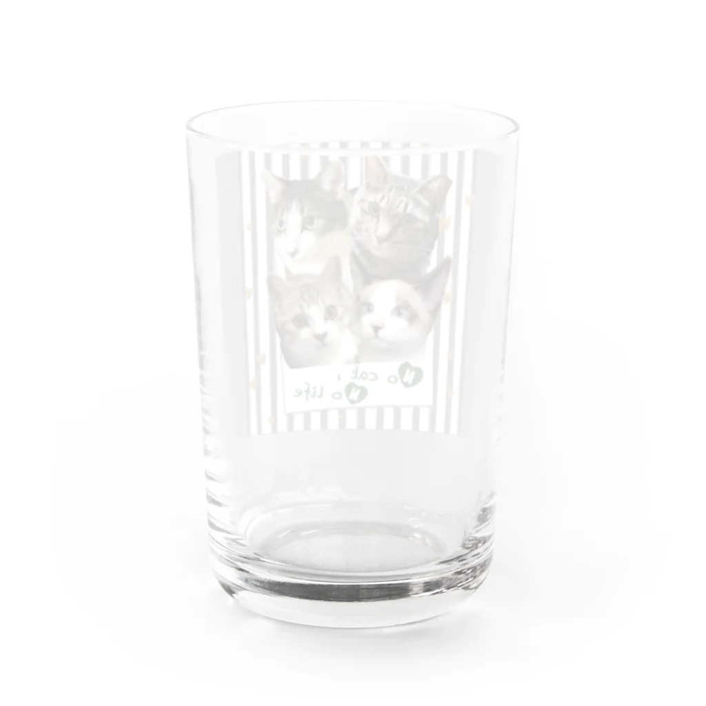 白とライムのストライプチビタンク Water Glass :back