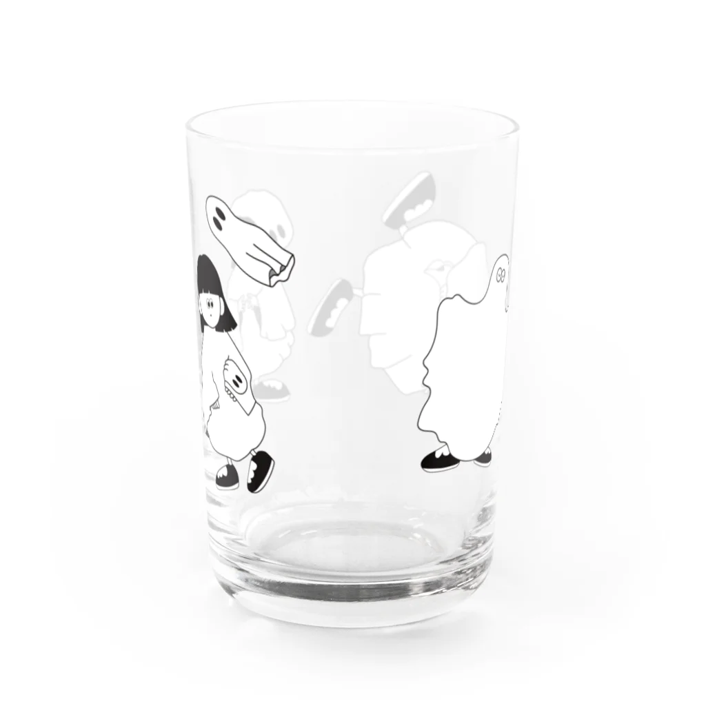 ma5me のおばけma5me集合しましたグラス Water Glass :back