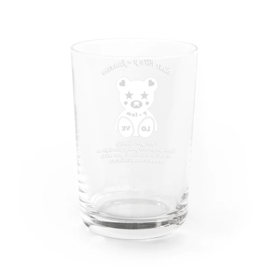 P➛fam.comのP➛KUMAちゃん(白) Water Glass :back