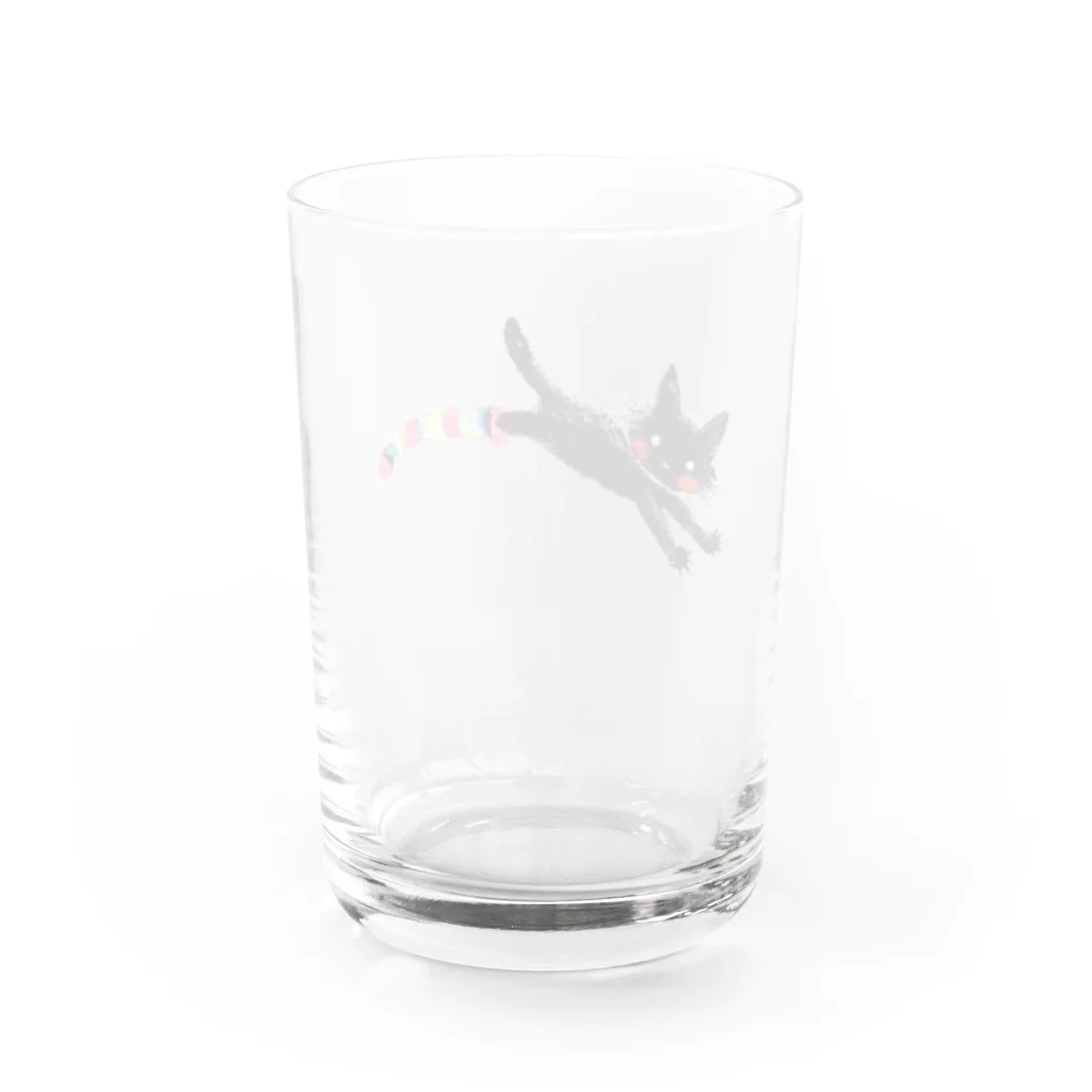 かまくらまいのくつしたくろねこ Water Glass :back