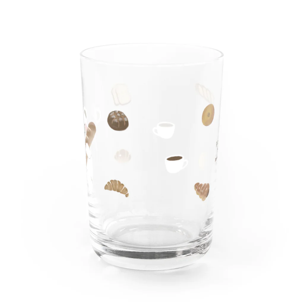 ぽこもこのお店のまるいシロクマはパンが好き♡ Water Glass :back