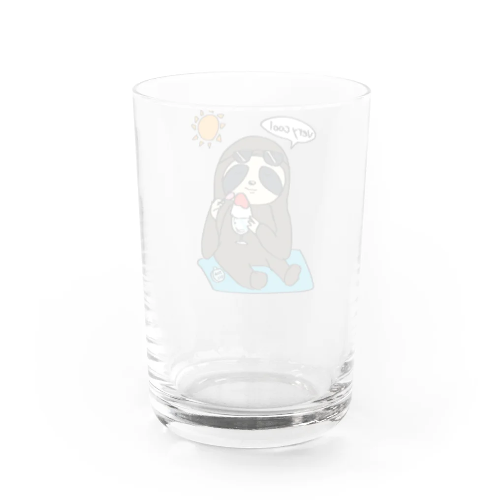 ナマケモノ屋さんのサマーバケーションなナマケモノさん Water Glass :back