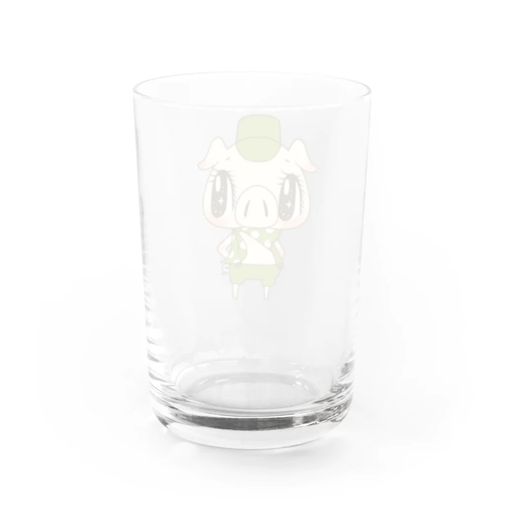 イラストレーターしらかべりえの三匹のこぶた長男 Water Glass :back