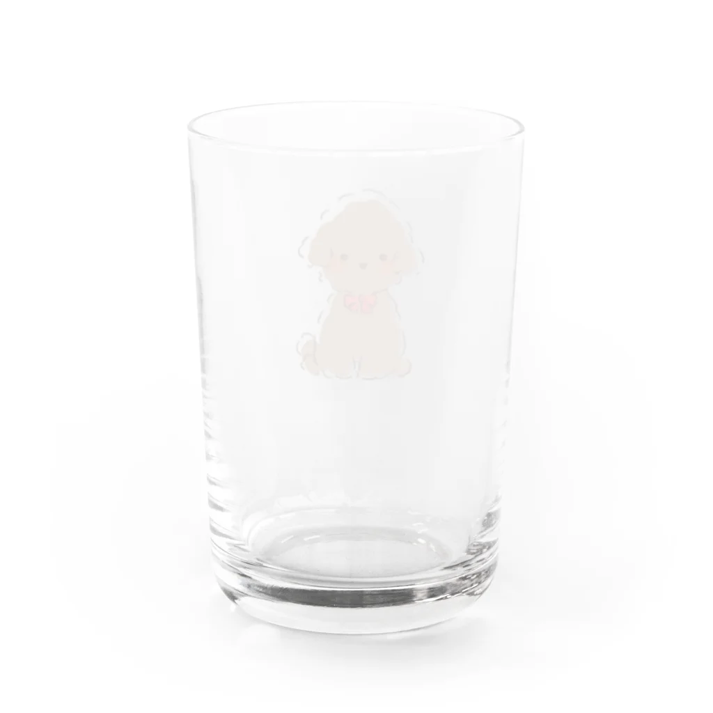 ぷーどるはうすのトイプードルレッドくん Water Glass :back