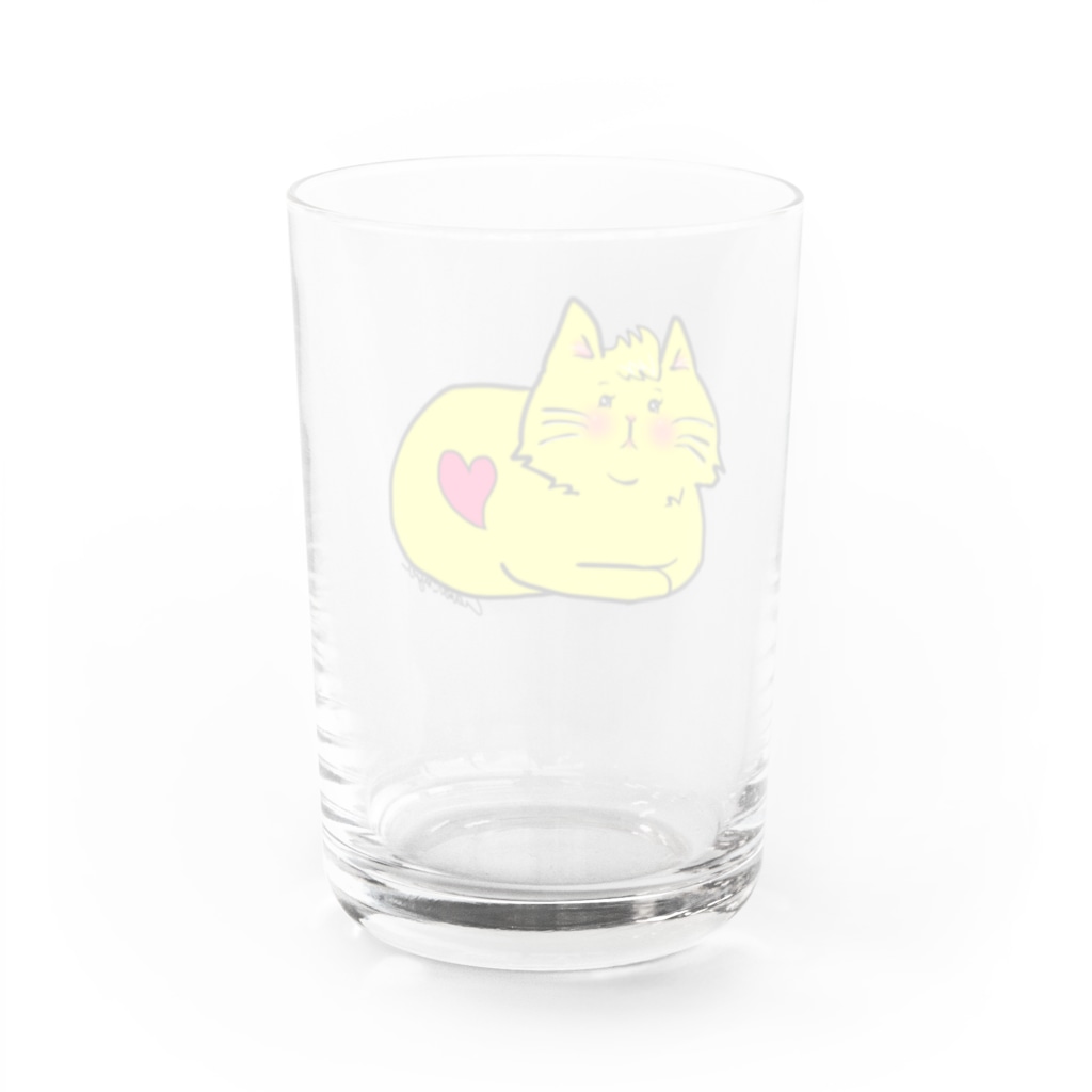 WataMayuroom☆の黄色い猫さん Water Glass :back