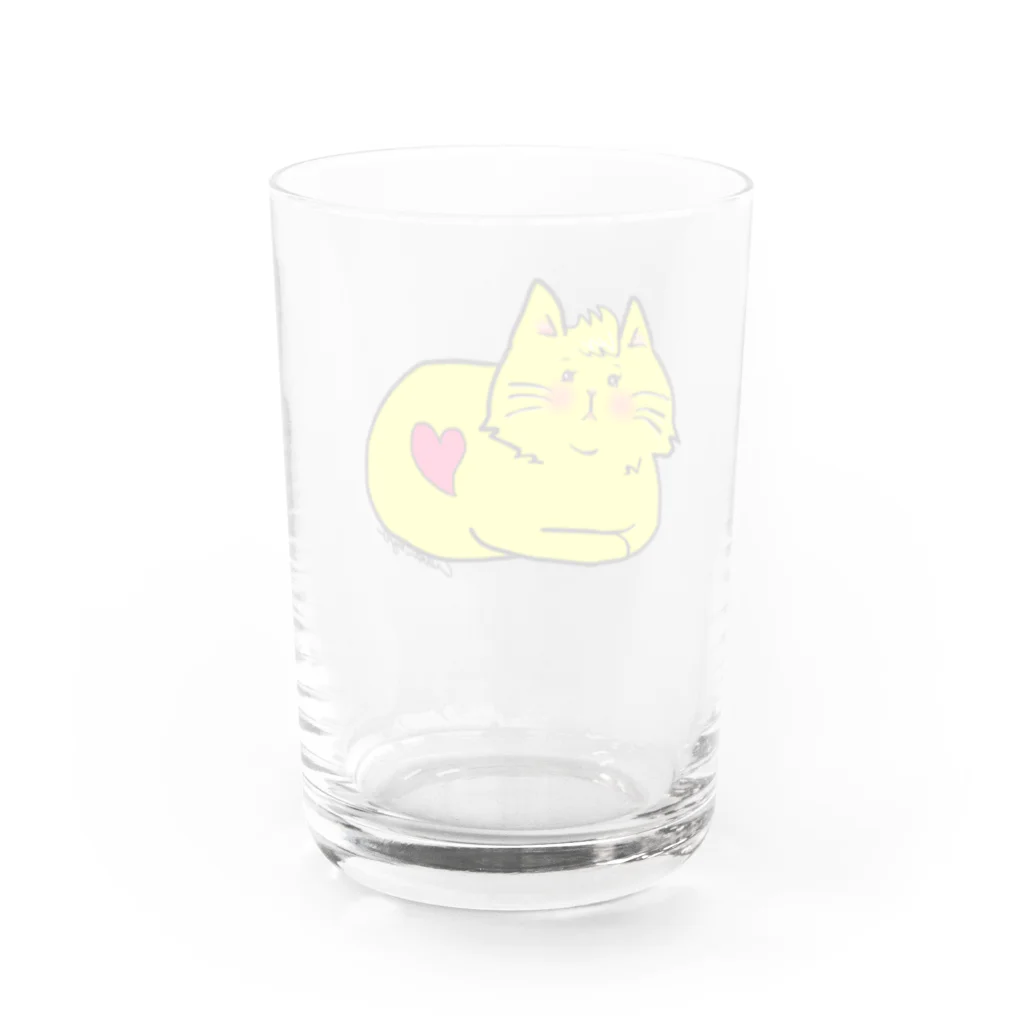 WataMayuroom☆の黄色い猫さん Water Glass :back