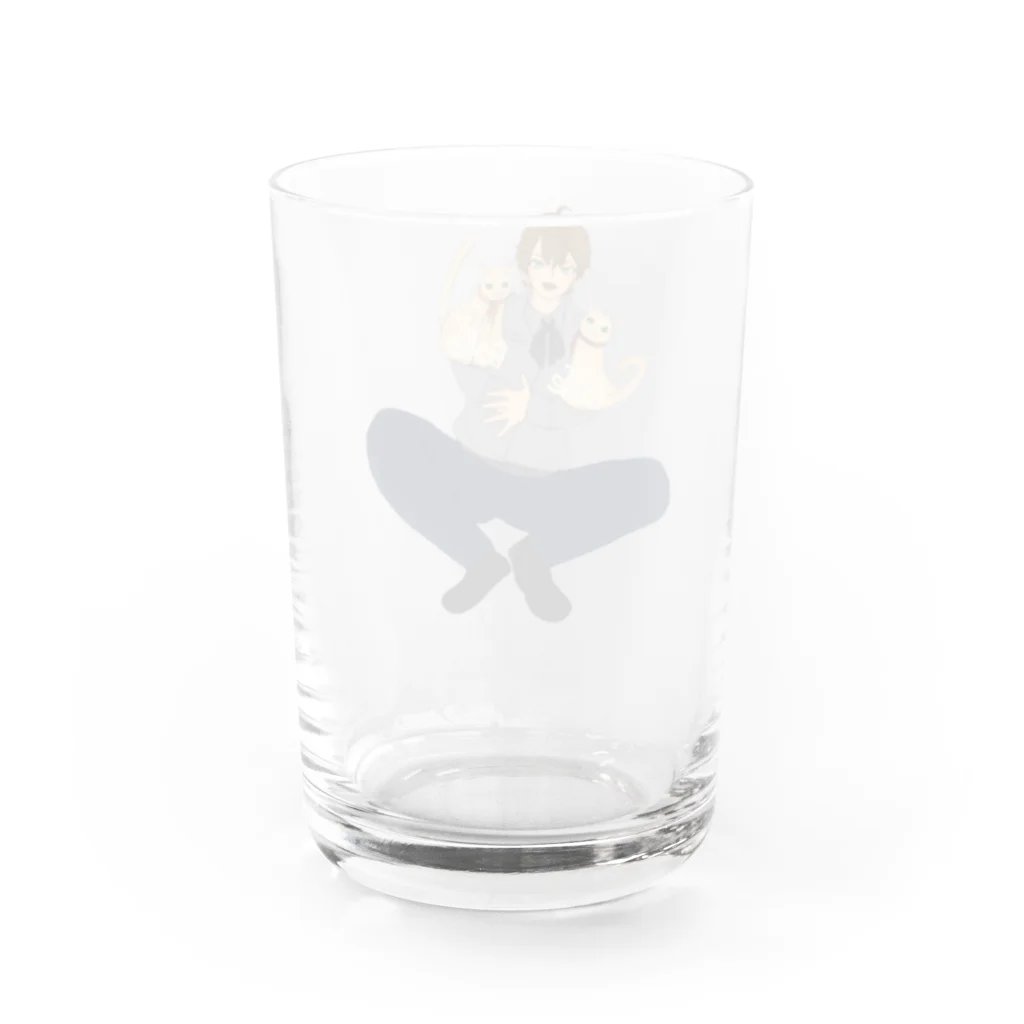 Le Chat Mignonne ル・シャ・ミニョンヌのラテとポテの可愛いイラストがTシャツや小物になりました！ Water Glass :back