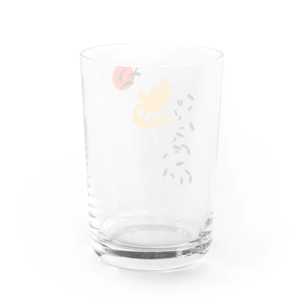 Siderunの館 B2の和デザインな烏(黒)  Water Glass :back