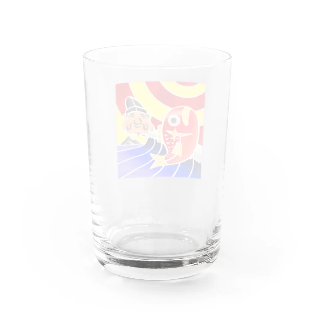 はりこま屋 雑貨部の恵比寿様と叶え鯛 Water Glass :back