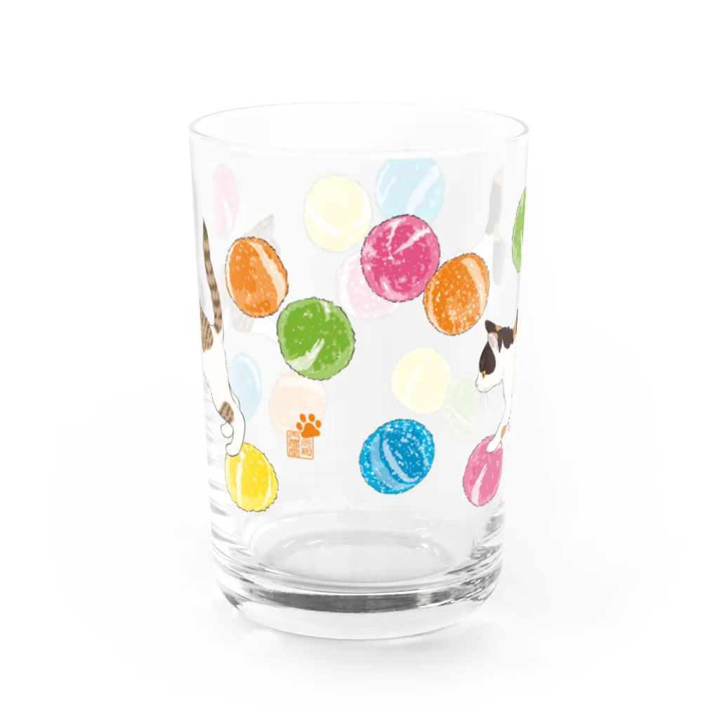 元祖ふとねこ堂のあめぴょん Water Glass :back