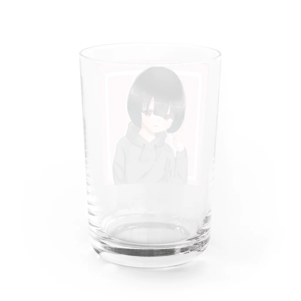 癒しの場所のパーカー姿の女の子 Water Glass :back