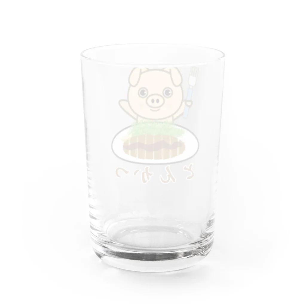 chicodeza by suzuriのとんかつ屋の豚さん Water Glass :back