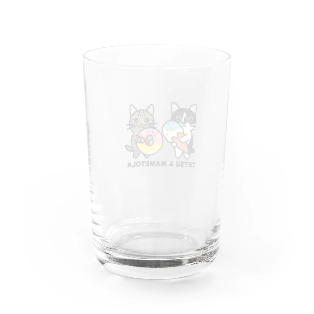 ねこモフ屋のTETSU&MAMETOLA Water Glass :back