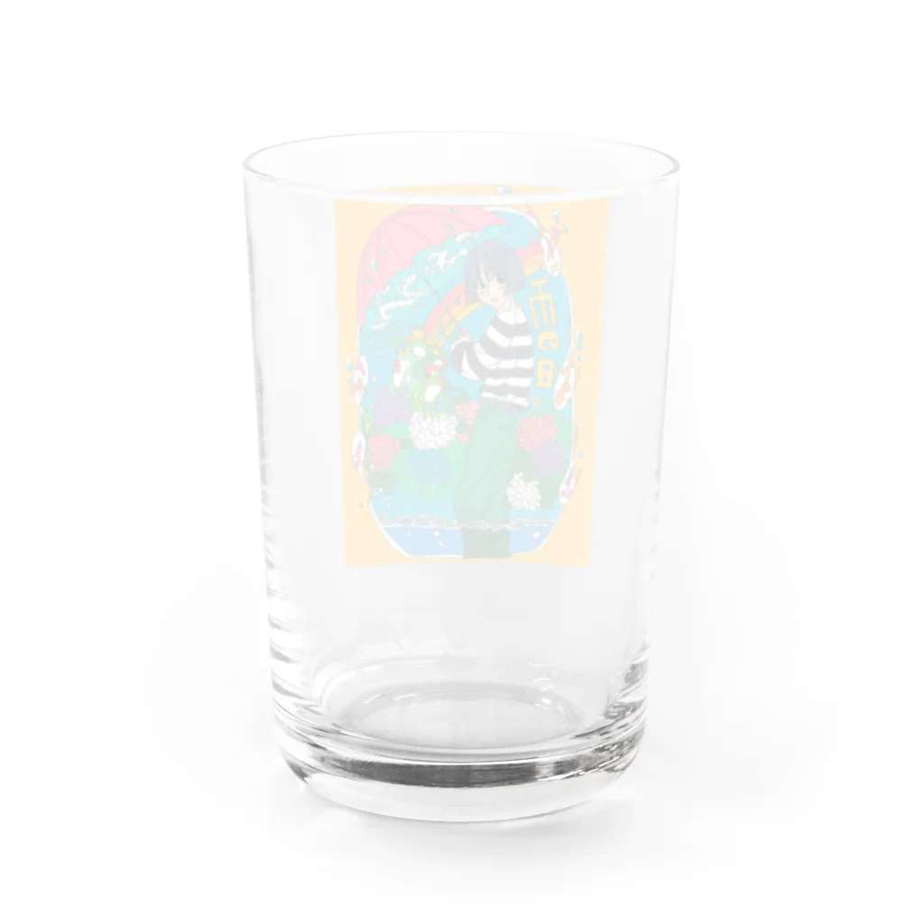 いか店のカラフルな梅雨 Water Glass :back