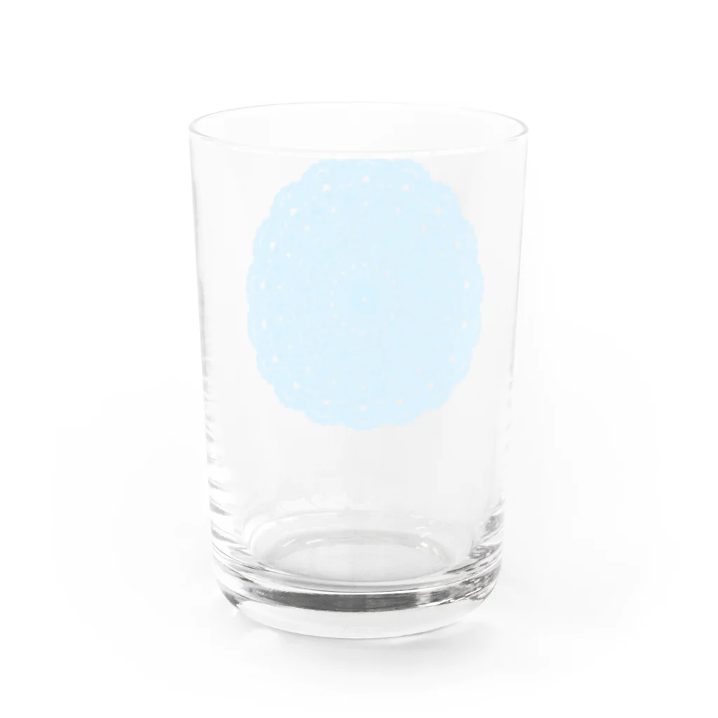 ひまわりの雪の華④アクアブルー Water Glass :back