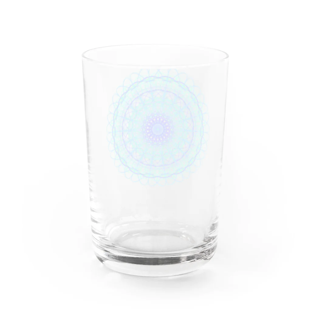 ひまわりのお花①アクアブルー Water Glass :back