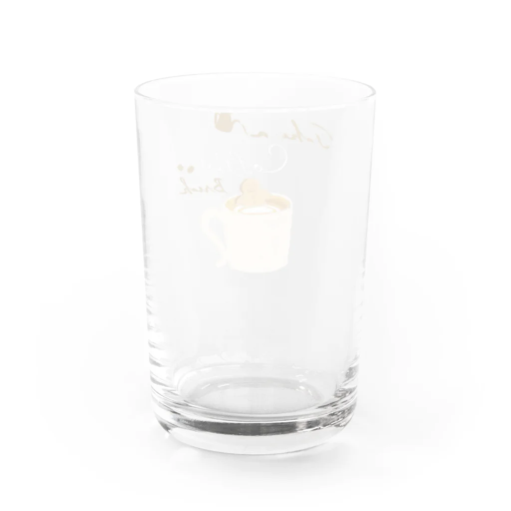 kiki25のcoffee time(コーヒー白字) Water Glass :back