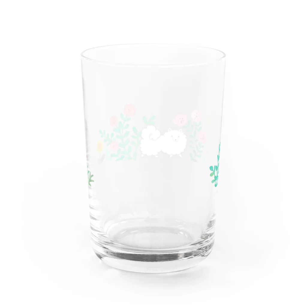 もくもくモクレンの日本スピッツデザインショップのおさんぽスピッツ Water Glass :back