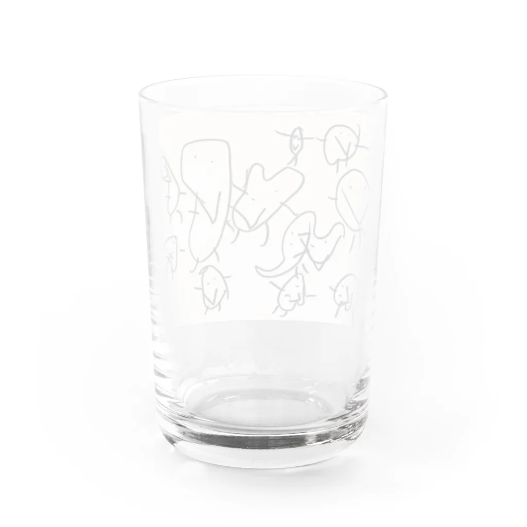 餅の山美術館の芋たち Water Glass :back