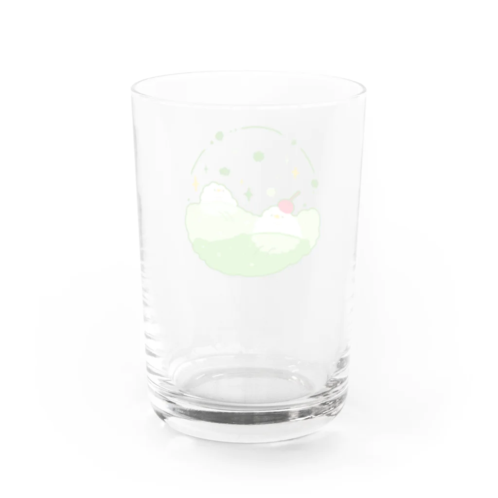 もこどり屋のもこどりクリームソーダコップ Water Glass :back