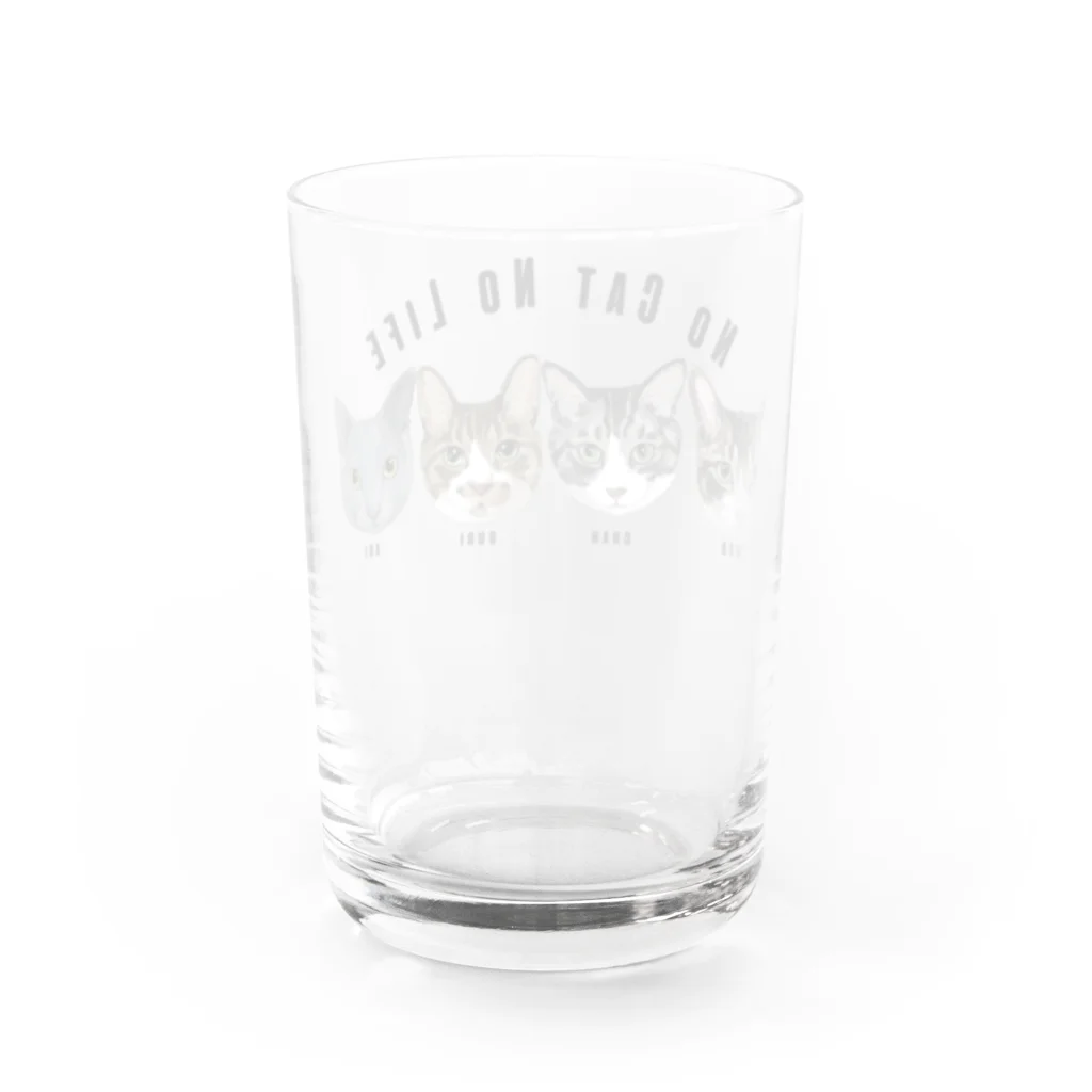 みきぞーん｜保護猫 ミッキー画伯と肉球とおともだちのmoo& chah & guri & ari  Water Glass :back