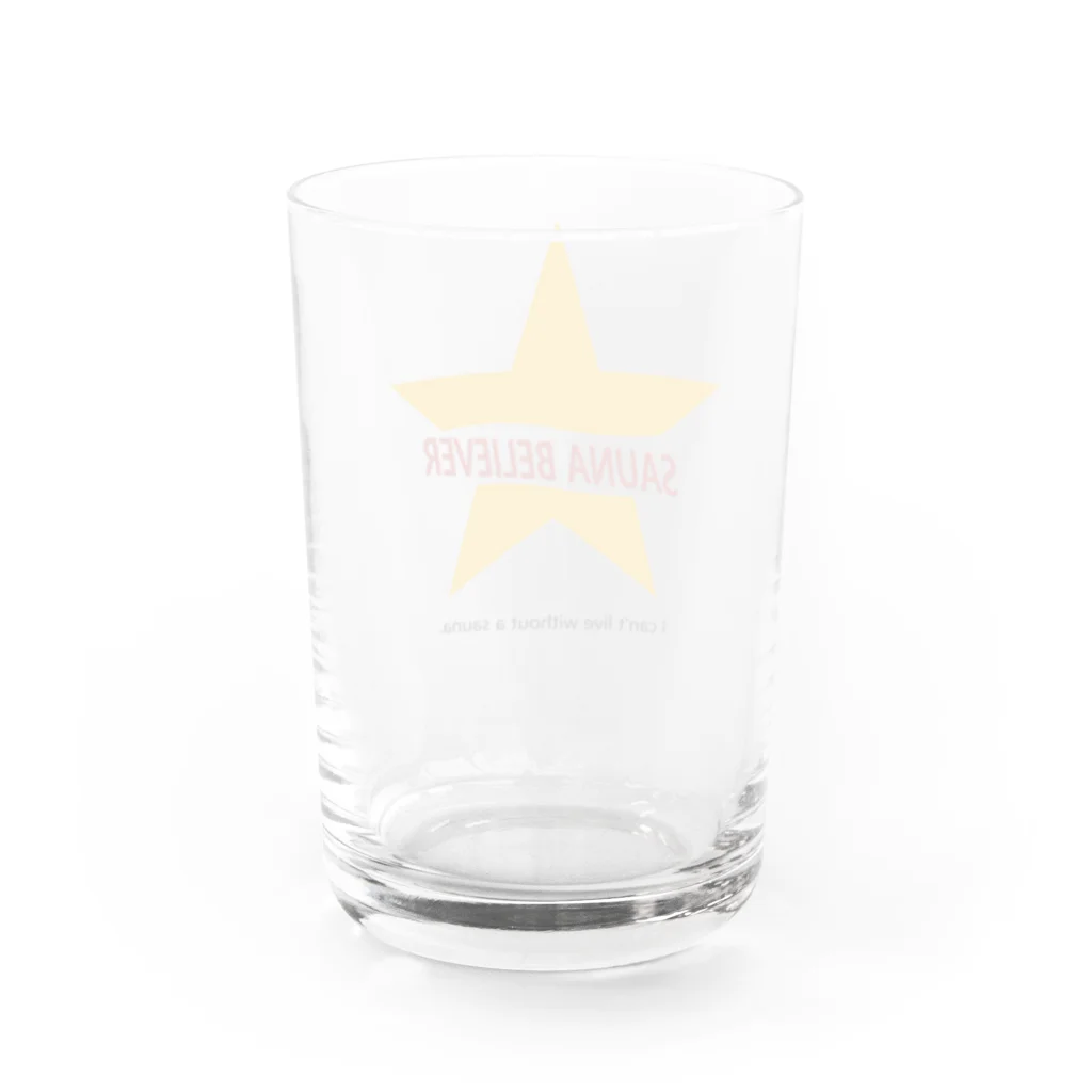 八坂屋@SUZURI支店のSAUNA BELIEVER Water Glass :back