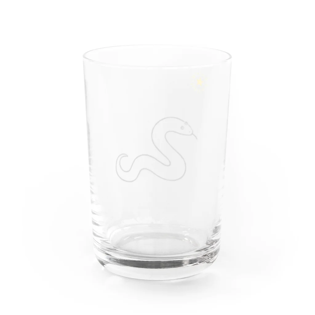 おにぎり屋の一番星をみつけたホシニラミスナボア Water Glass :back