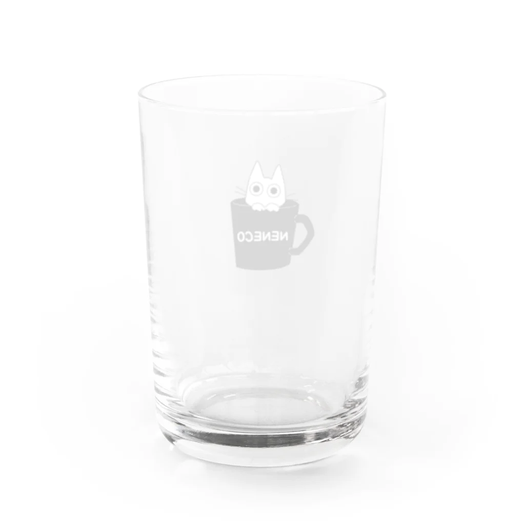 ネネコ・ショップのネネコ・イン・カップ（白猫） Water Glass :back