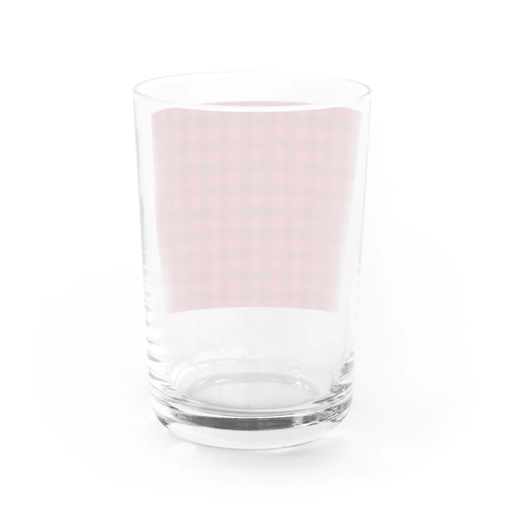 orange_honeyのチェック　赤2 Water Glass :back