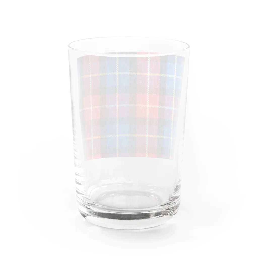 orange_honeyのチェック　赤青 Water Glass :back