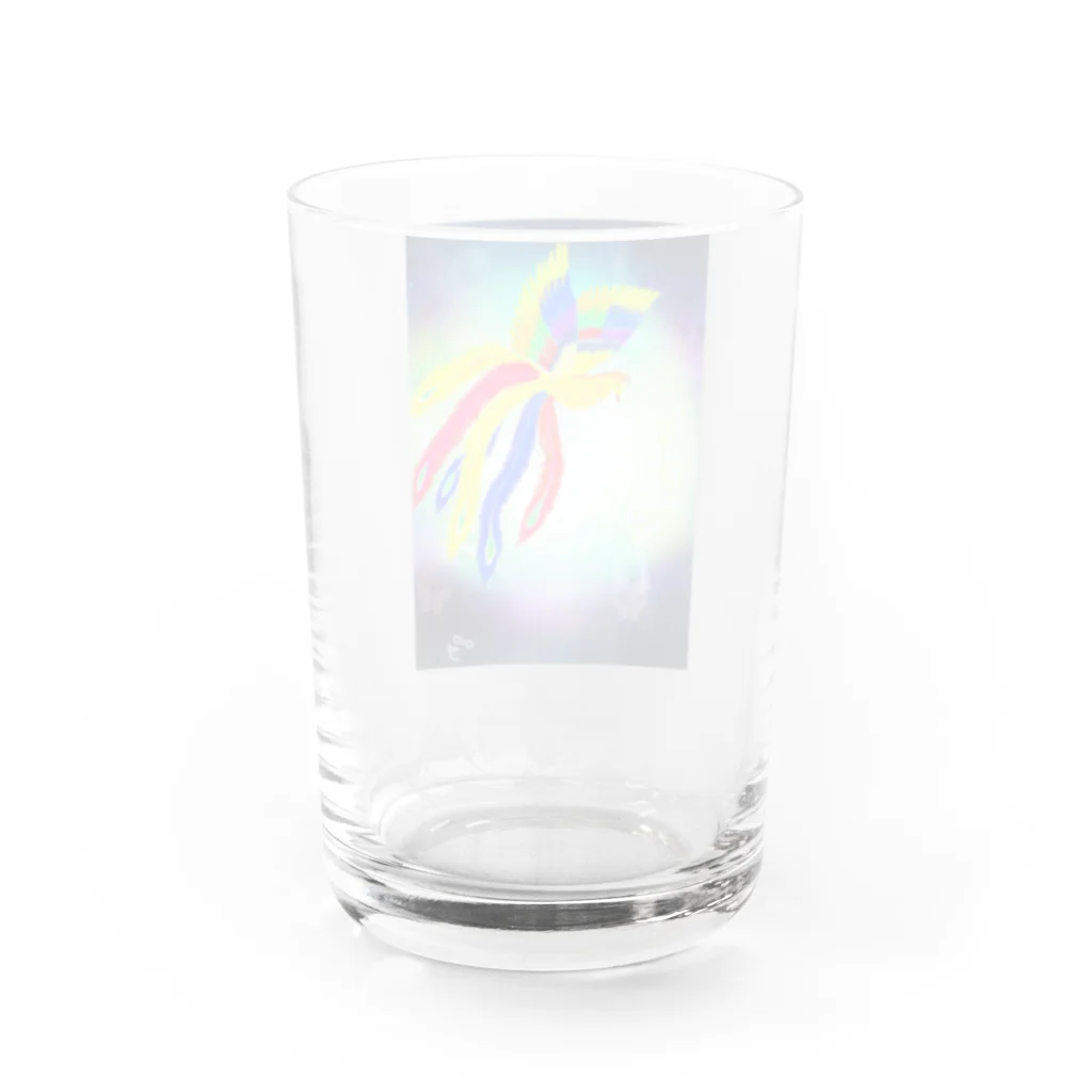 銀の龍の不滅の鳳凰様 Water Glass :back