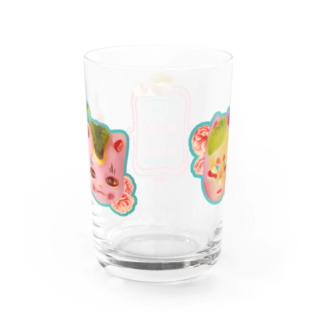 ★枠星屋★の茶屋 桜源郷あるいは桃源郷 (招き猫＆お狐さま) Water Glass :back