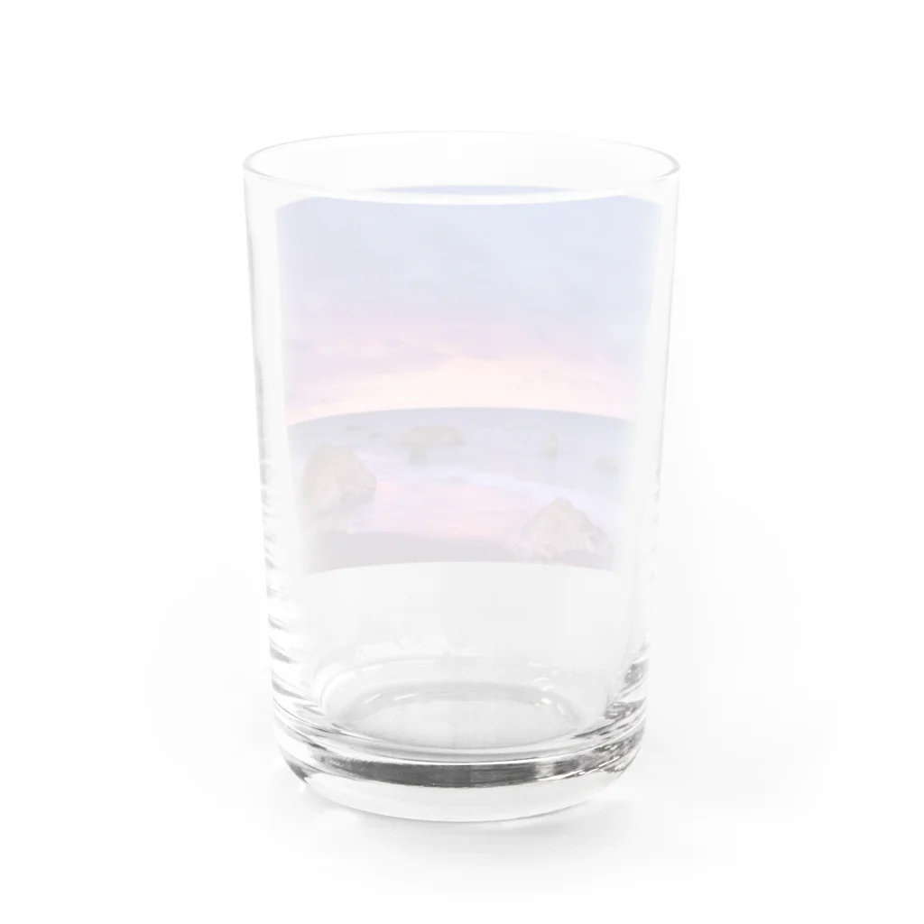 orange_honeyの夕焼け4 Water Glass :back