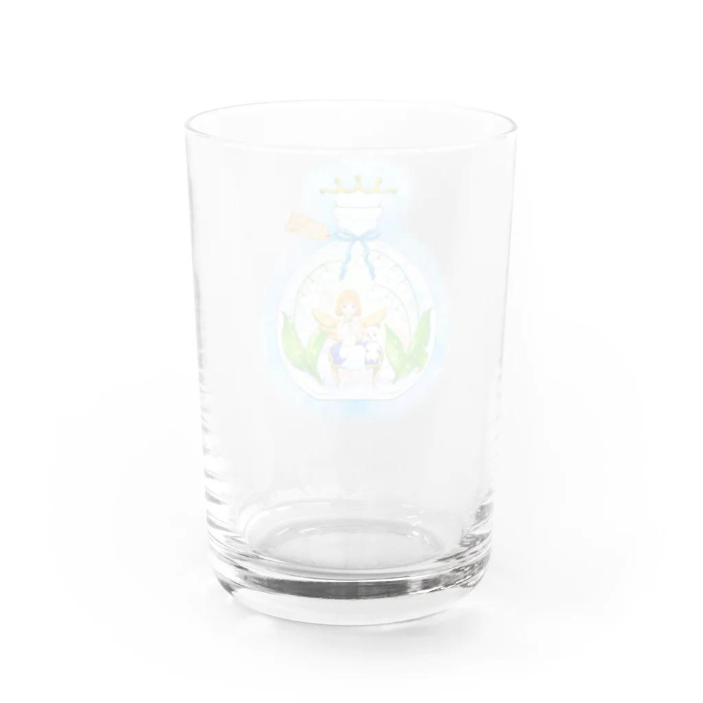 ハーバリウム　すずらんのすずらんとワンコ　ブルー Water Glass :back