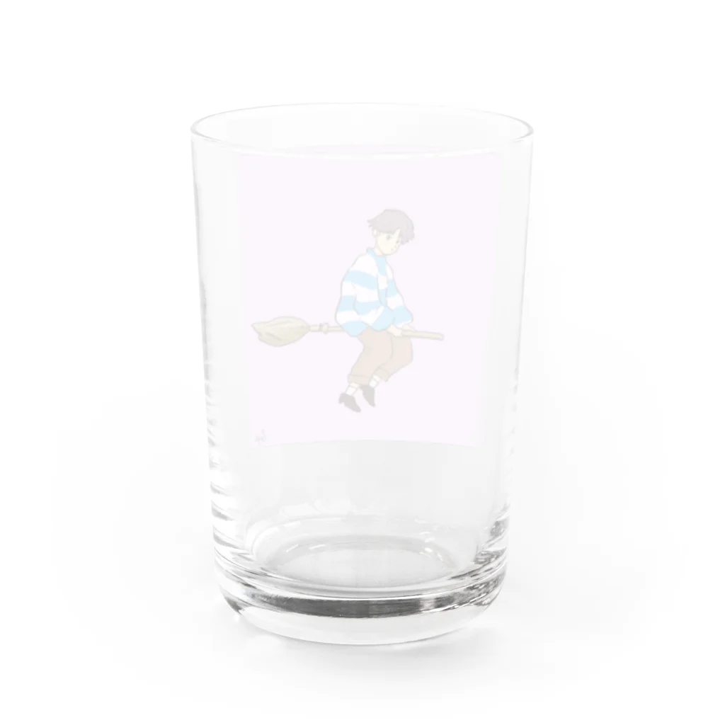 フジスケッチ | fuji sketchのほうき少年 Water Glass :back