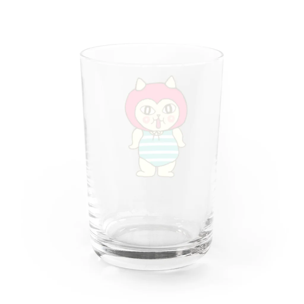 ひよこのおみせのむちむちにくにゃんV Water Glass :back