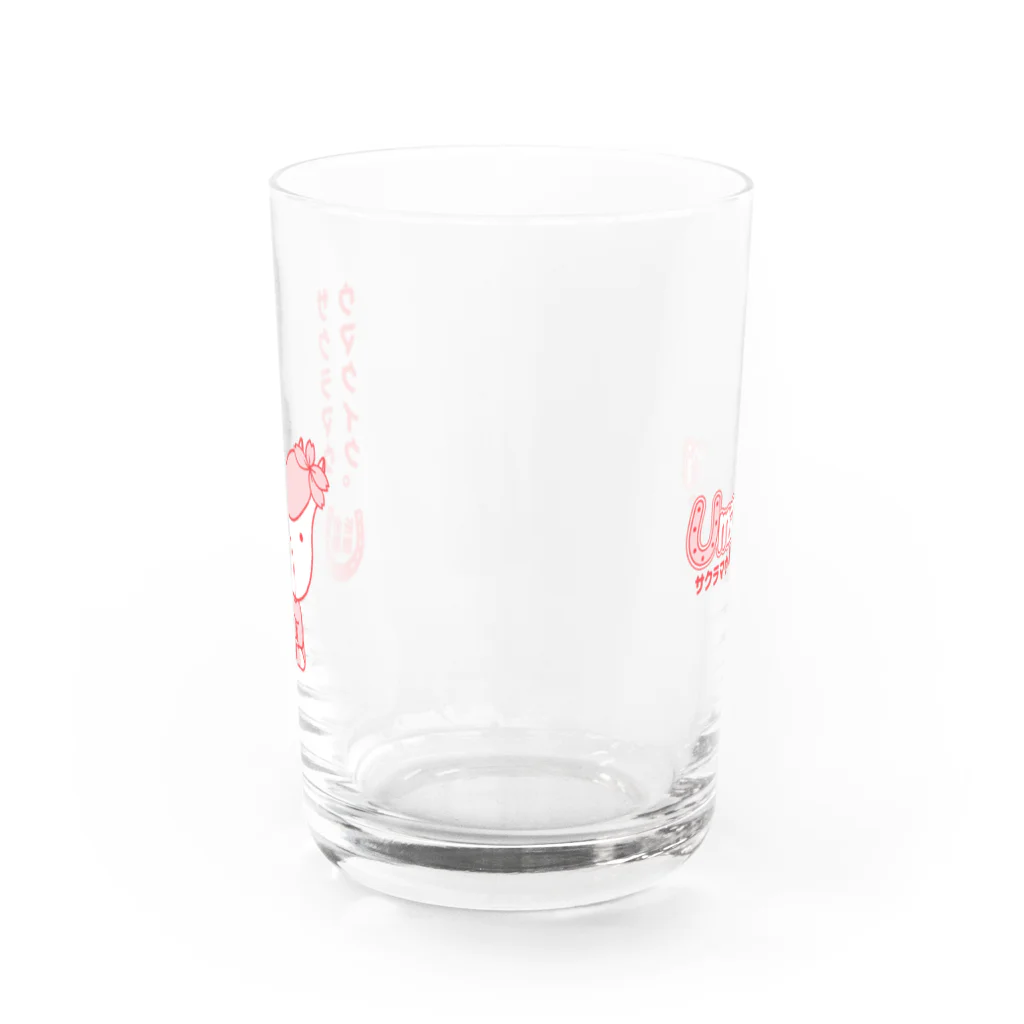 桜の左馬・うまナリSHOPの【桜満開】必勝祈願☆左馬のうまナリ Water Glass :back