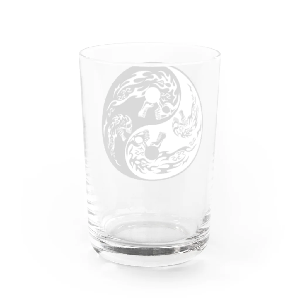 Ａ’ｚｗｏｒｋＳの陰陽二連髑髏 旋転（オリジナル家紋シリーズ） Water Glass :back