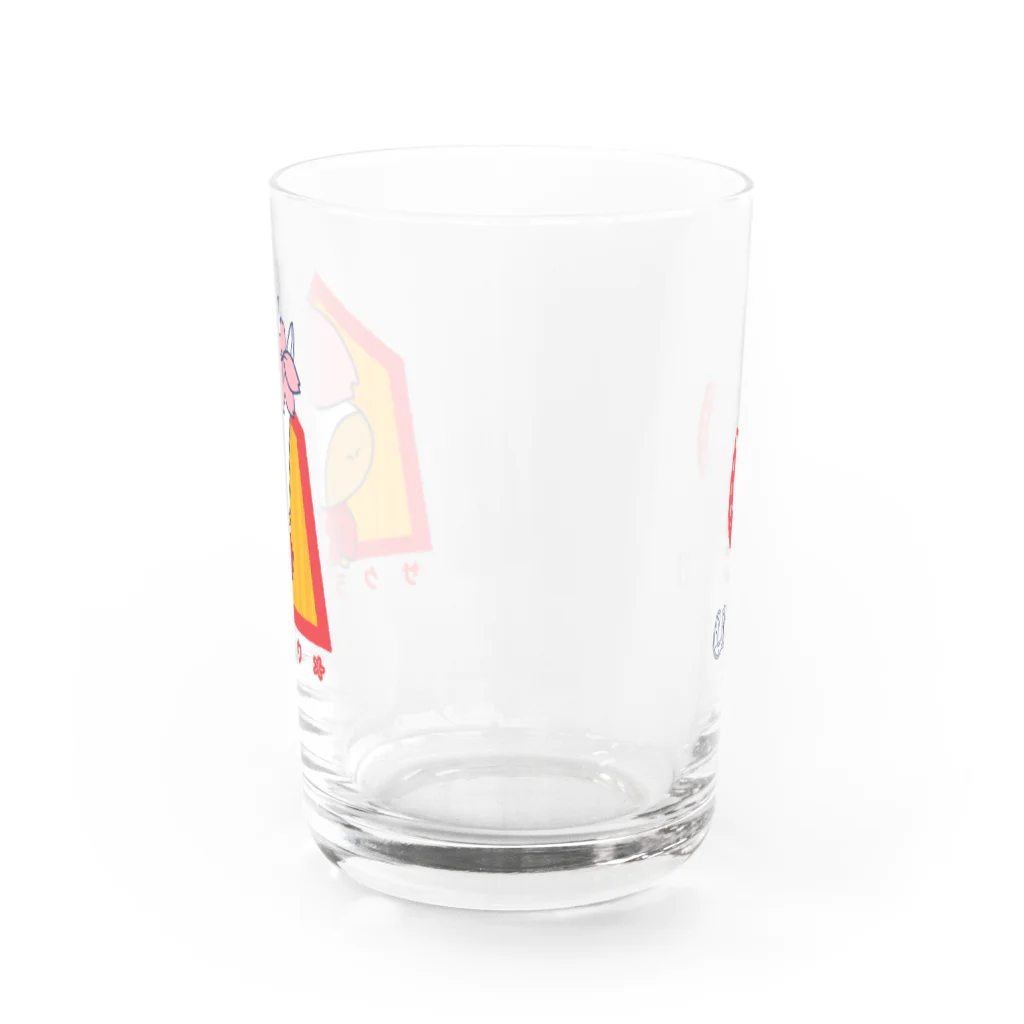 桜の左馬・うまナリSHOPの【桜満開】合格祈願☆左馬のうまナリ Water Glass :back