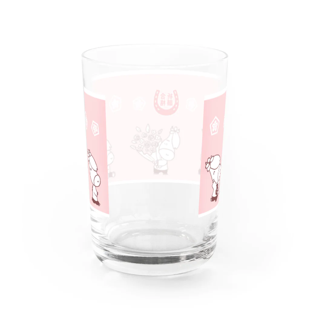 桜の左馬・うまナリSHOPの【桜満開】合格祈願☆左馬のうまナリ Water Glass :back