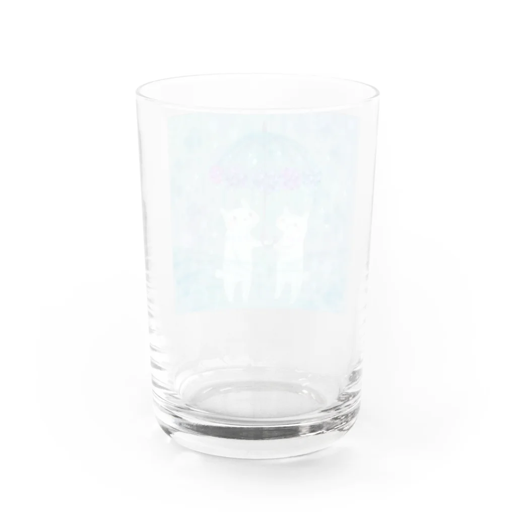 ショップの相合い傘の白い生き物 Water Glass :back