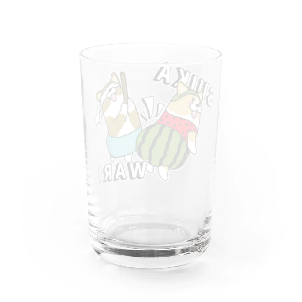 5corgisのスイカ割りコーギー Water Glass :back