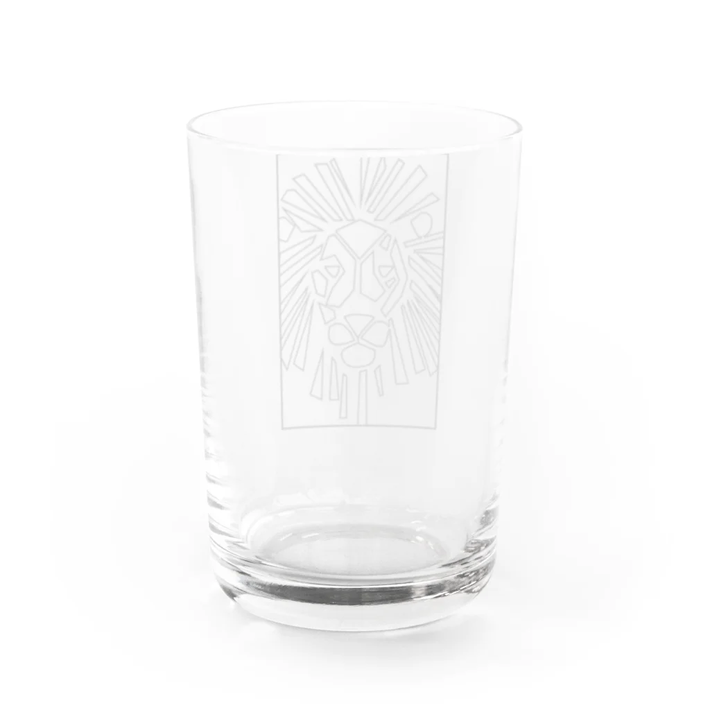 chicodeza by suzuriのライオンの線画マーク Water Glass :back