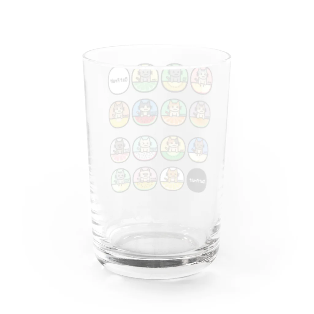 楽猫楽描しげ屋の14Cats（フルーツ） Water Glass :back